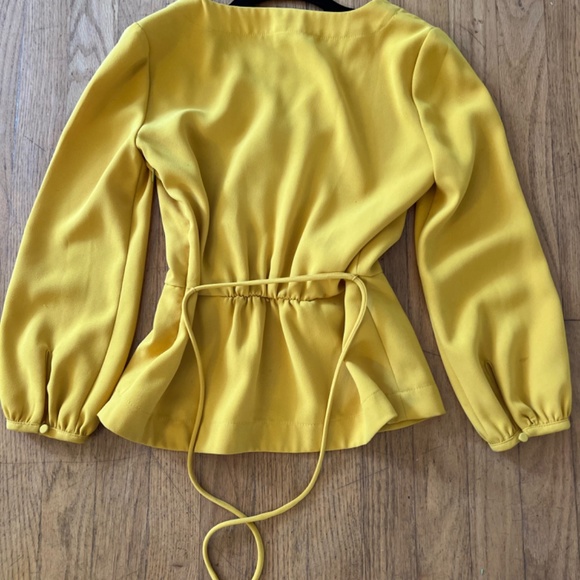 JCrew 00P yellow silk like shirt - Picture 6 of 7